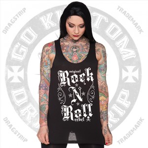 Dragstrip Clothing Rock N Roll Rebel Girls Long vest top 